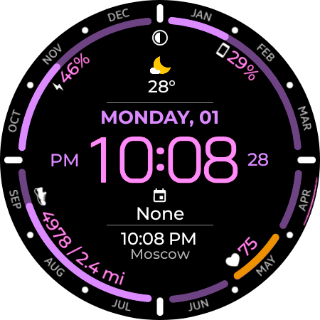 Analog & Digital watch face screenshot