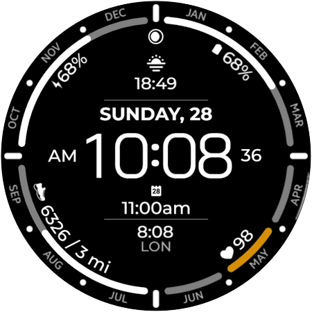 Analog & Digital watch face screenshot