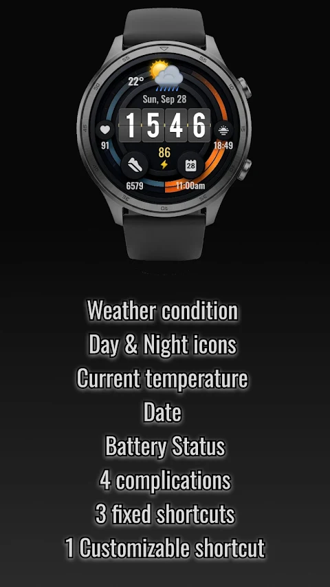 Digital watchface D21 screenshot