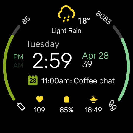 Digital Watch Face M5 screenshot