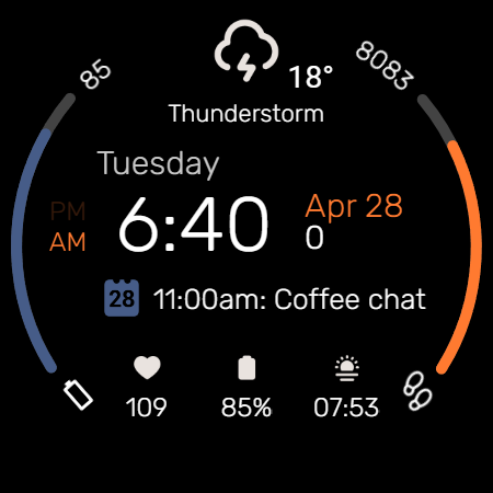 Digital Watch Face M5 screenshot