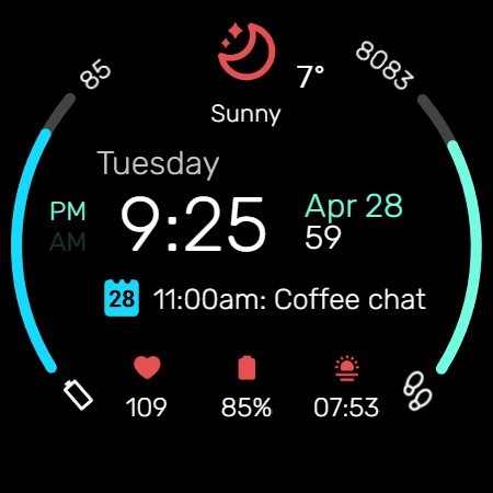 Digital Watch Face M5 screenshot