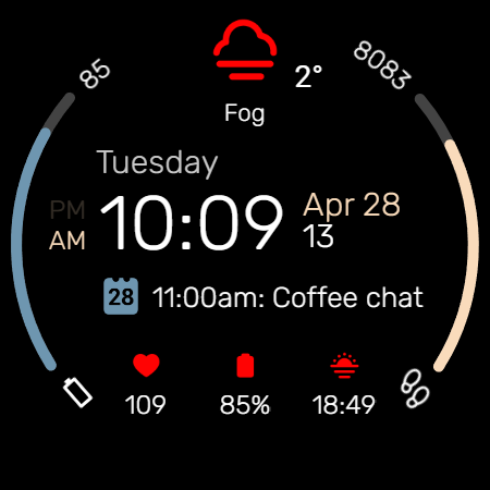 Digital Watch Face M5 screenshot
