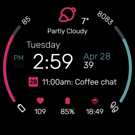 Digital Watch Face M5 screenshot
