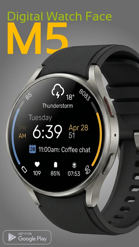 Digital Watch Face M5 screenshot