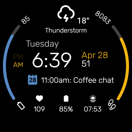 Digital Watch Face M5 screenshot