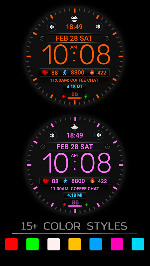 Minimal Black Watch Face WIN26 screenshot