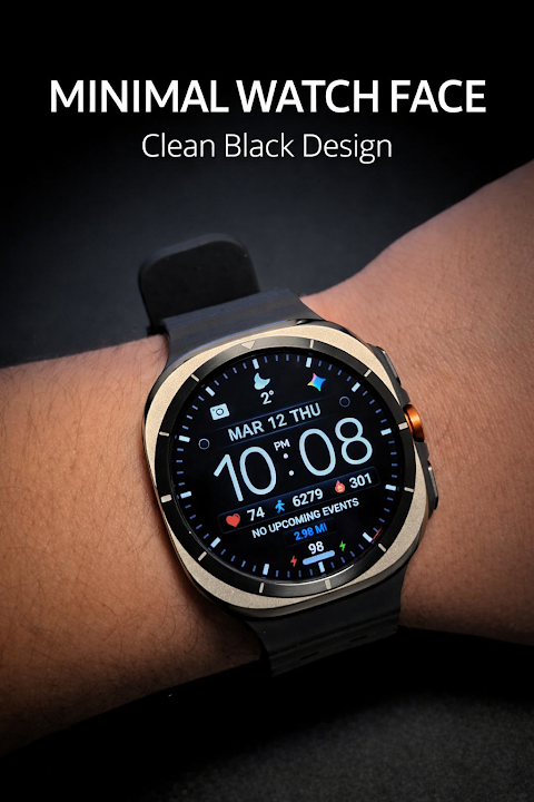 Minimal Black Watch Face WIN26 screenshot