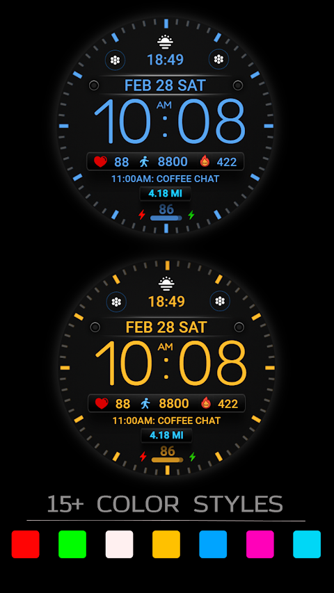 Minimal Black Watch Face WIN26 screenshot