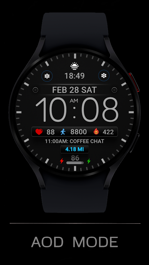 Minimal Black Watch Face WIN26 screenshot