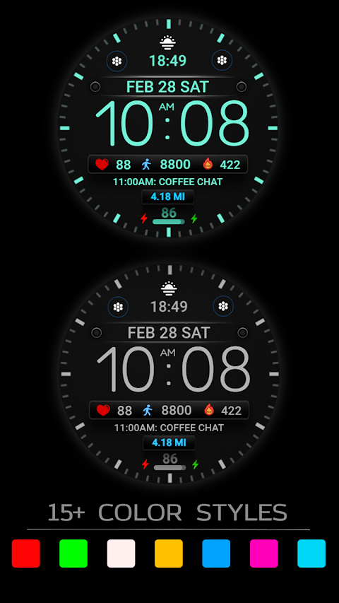 Minimal Black Watch Face WIN26 screenshot