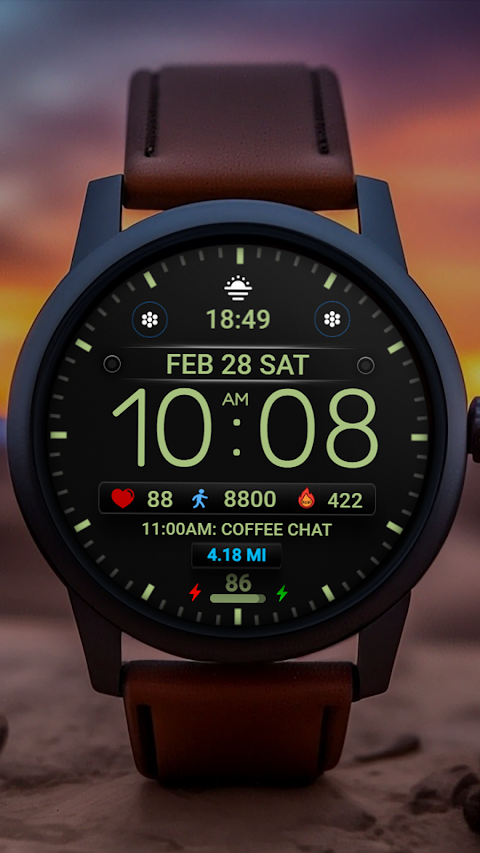 Minimal Black Watch Face WIN26 screenshot