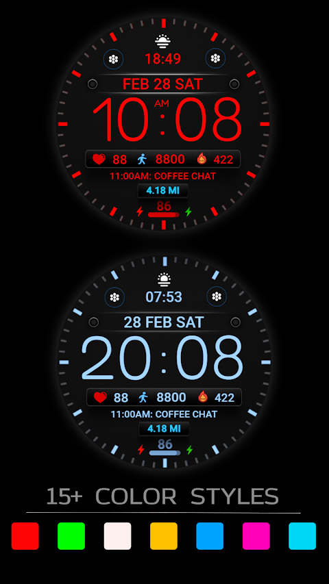 Minimal Black Watch Face WIN26 screenshot