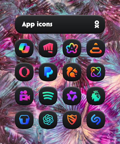 One UI 3D Dark Icon Pack screenshot