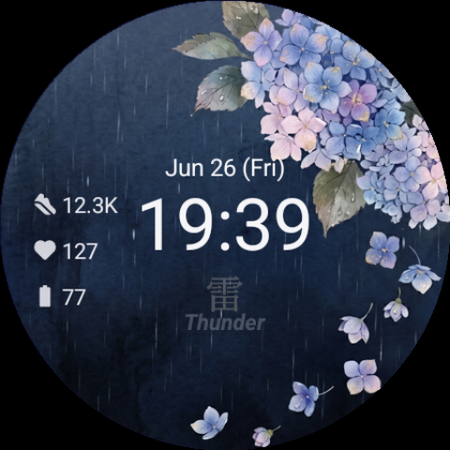 Ajisai Japanese Watch Face screenshot