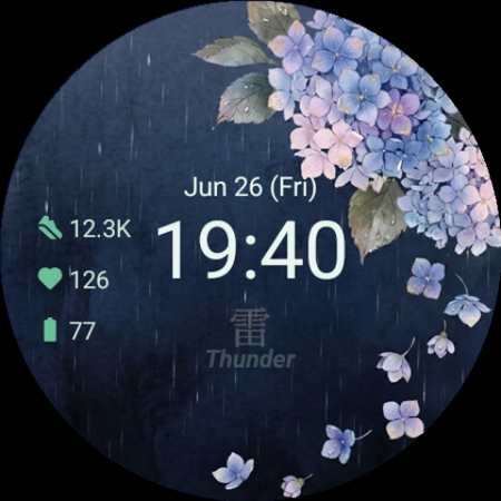 Ajisai Japanese Watch Face screenshot