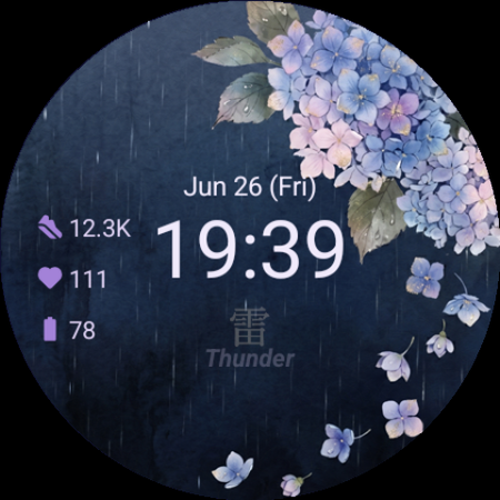 Ajisai Japanese Watch Face screenshot