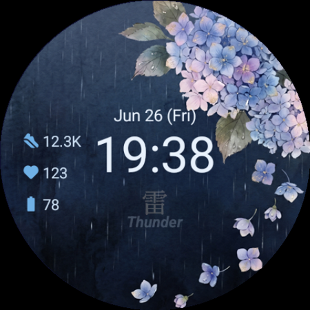 Ajisai Japanese Watch Face screenshot