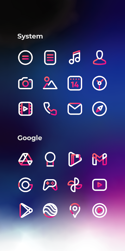 Aline Pink: linear icon pack screenshot