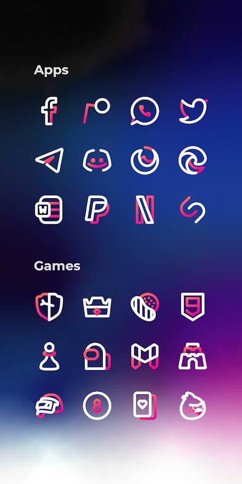 Aline Pink: linear icon pack screenshot