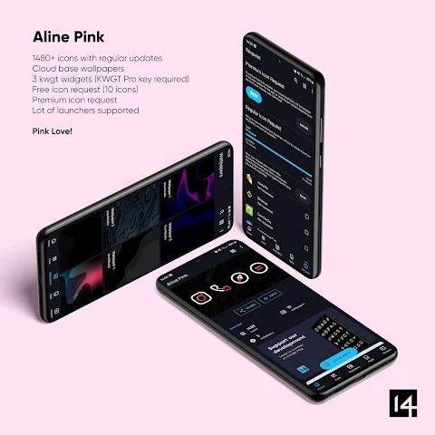 Aline Pink: linear icon pack screenshot