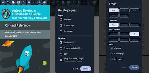 PDF viewer & export screenshot