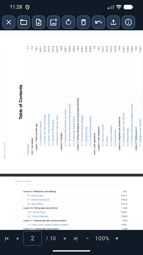 PDF viewer & export screenshot