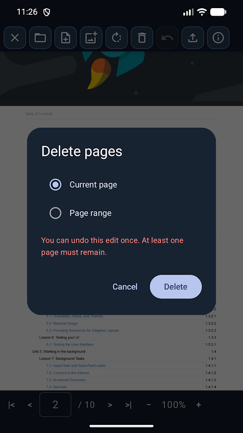 PDF viewer & export screenshot