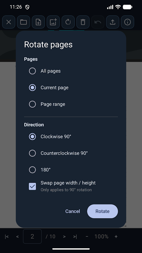 PDF viewer & export screenshot