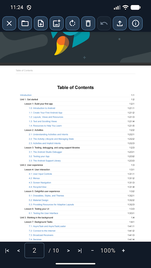 PDF viewer & export screenshot