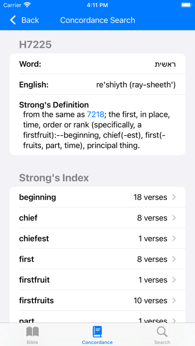 Strong’s Concordance screenshot