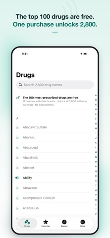 Drug Pronunciations screenshot
