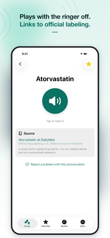 Drug Pronunciations screenshot