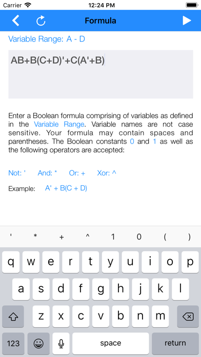 Karnaugh & Boolean Minimizer screenshot