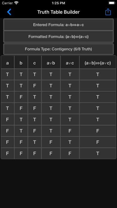 Truth Table Builder screenshot