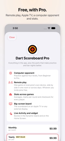 Dart Scoreboard Pro screenshot
