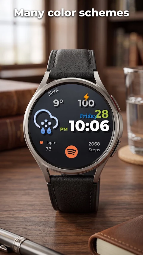Digital watch face D34 screenshot