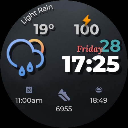 Digital watch face D34 screenshot