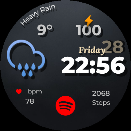Digital watch face D34 screenshot
