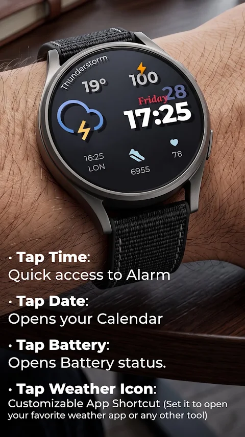 Digital watch face D34 screenshot