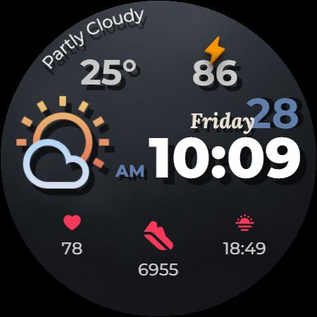 Digital watch face D34 screenshot
