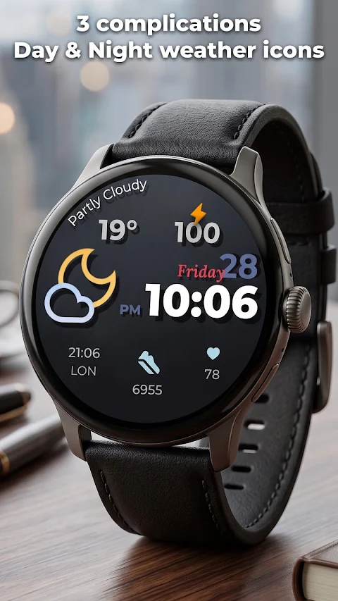 Digital watch face D34 screenshot