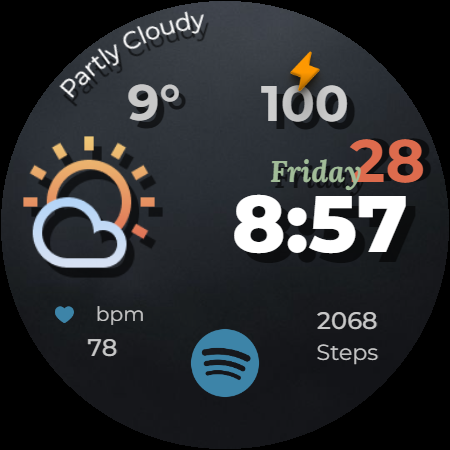 Digital watch face D34 screenshot