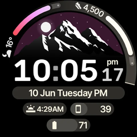 Peak Shadow Watch Face screenshot