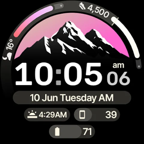 Peak Shadow Watch Face screenshot
