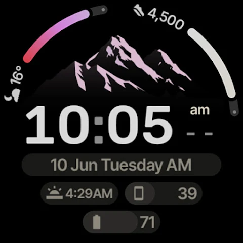 Peak Shadow Watch Face screenshot