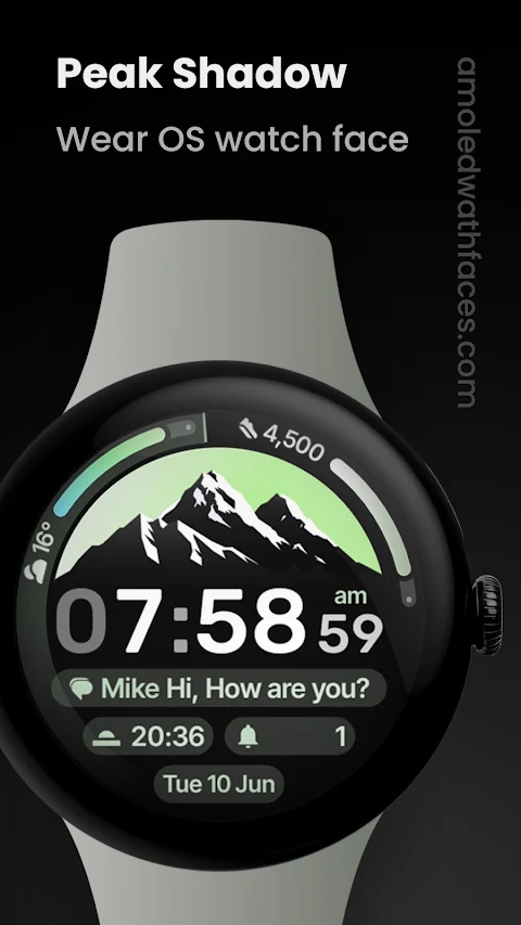 Peak Shadow Watch Face screenshot