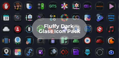 OneUI Fluffy Dark Glass Icons screenshot