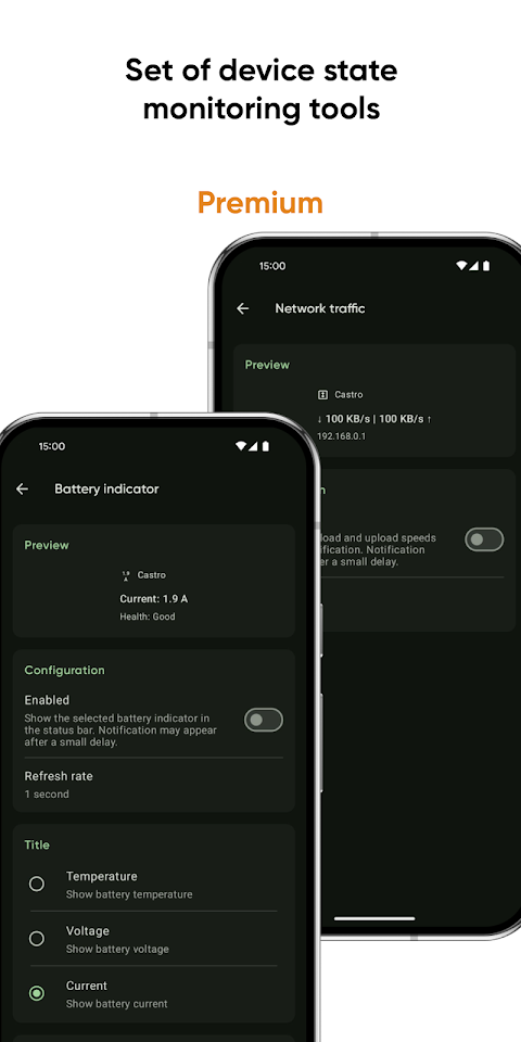 Castro Premium – system info screenshot