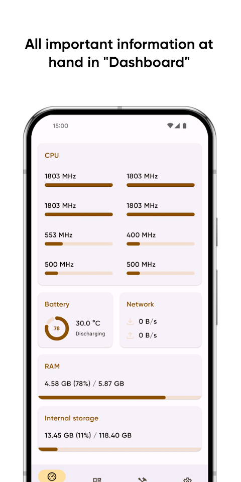 Castro Premium – system info screenshot